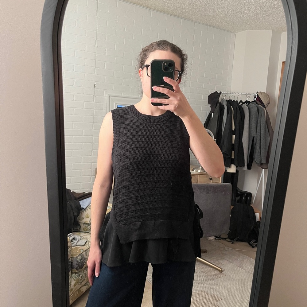 Anthropologie Black Sleeveless Knit Tank